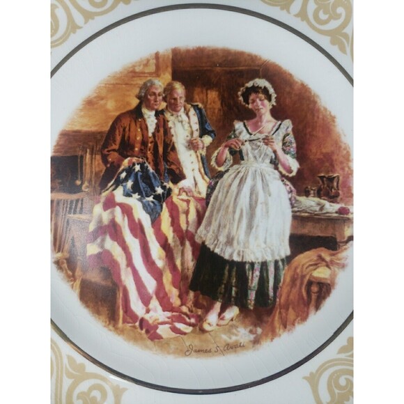 Betsy Ross Avon Enoch Wedgewood Collector Plate 1973 Congress Stars and Stripes - Picture 3 of 12